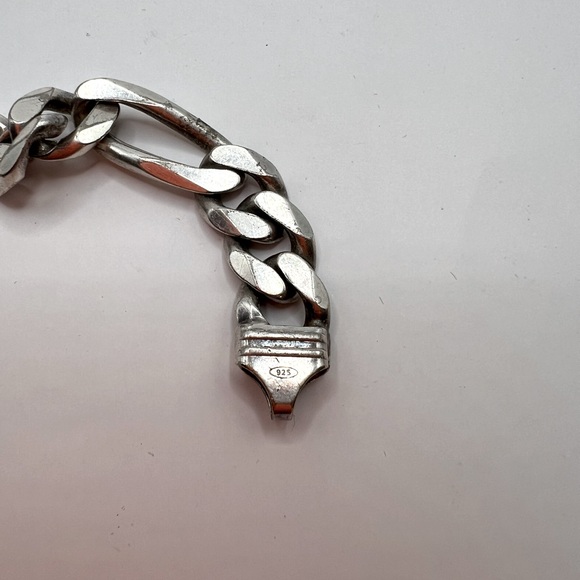 Men’s Figaro 925 silver link bracelet sterling men’s bracelet - Picture 2 of 3